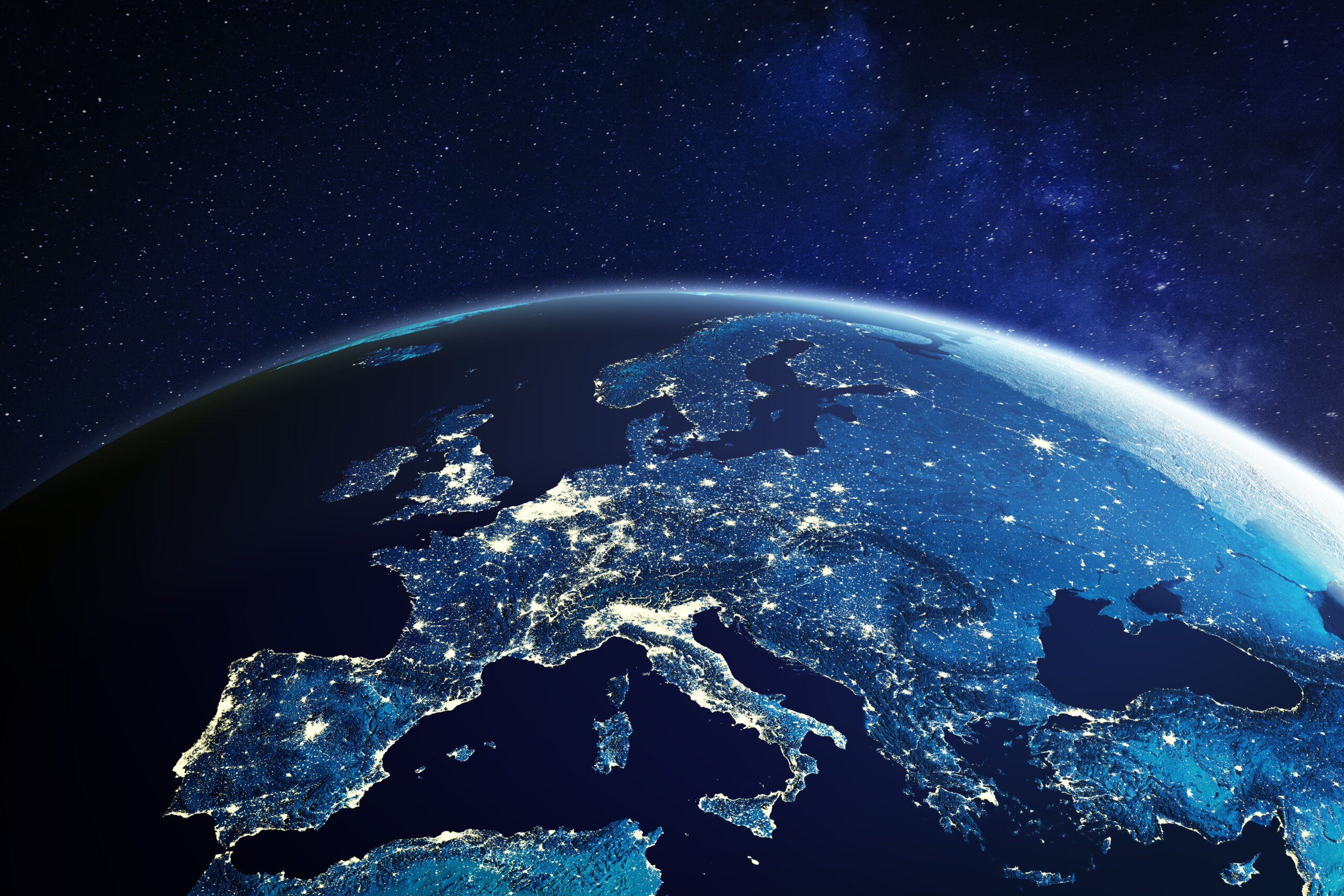 Europa nocą z kosmosu – miasta oświetlone